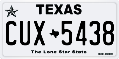 TX license plate CUX5438