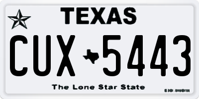 TX license plate CUX5443