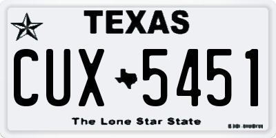 TX license plate CUX5451
