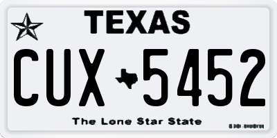 TX license plate CUX5452