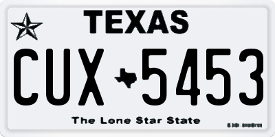 TX license plate CUX5453