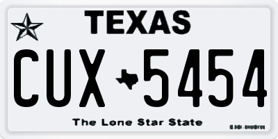 TX license plate CUX5454