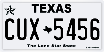 TX license plate CUX5456