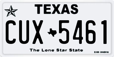 TX license plate CUX5461