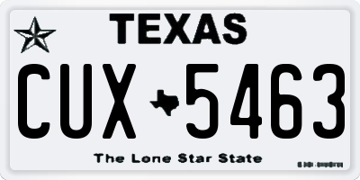 TX license plate CUX5463