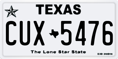 TX license plate CUX5476