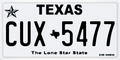 TX license plate CUX5477
