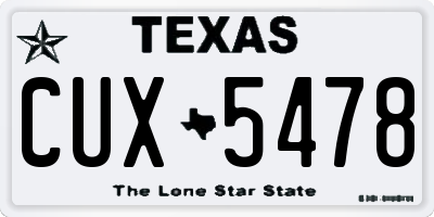 TX license plate CUX5478