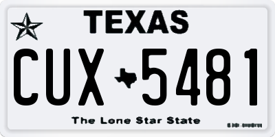TX license plate CUX5481
