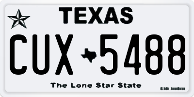 TX license plate CUX5488
