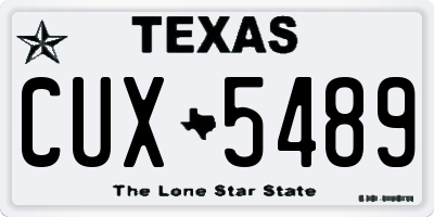 TX license plate CUX5489