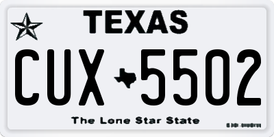 TX license plate CUX5502