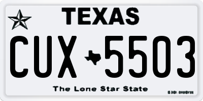 TX license plate CUX5503