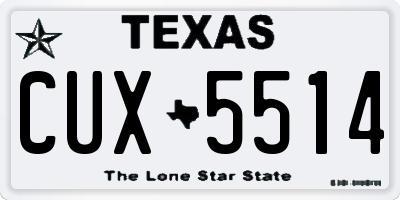 TX license plate CUX5514
