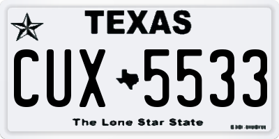 TX license plate CUX5533