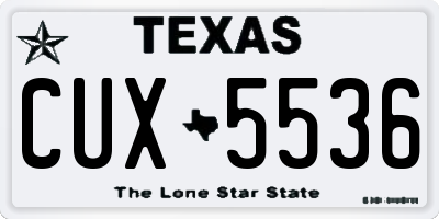 TX license plate CUX5536