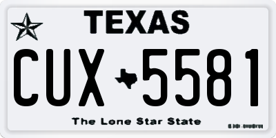 TX license plate CUX5581