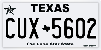 TX license plate CUX5602