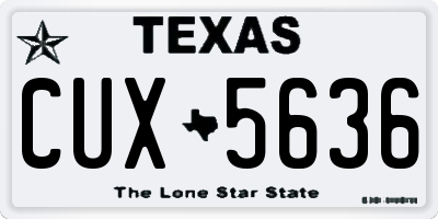 TX license plate CUX5636