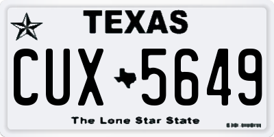 TX license plate CUX5649