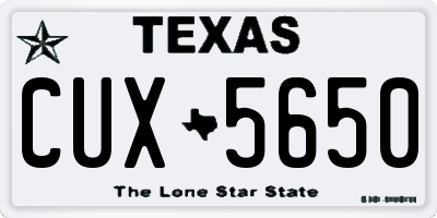 TX license plate CUX5650