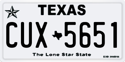 TX license plate CUX5651