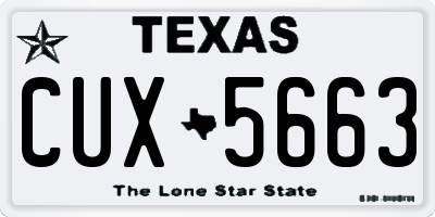 TX license plate CUX5663