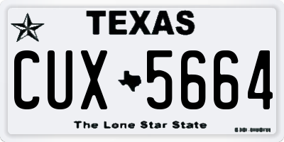 TX license plate CUX5664