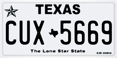 TX license plate CUX5669