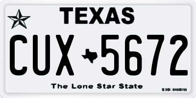 TX license plate CUX5672
