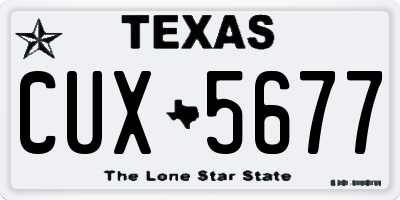 TX license plate CUX5677