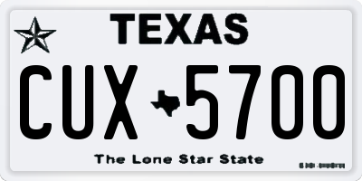 TX license plate CUX5700