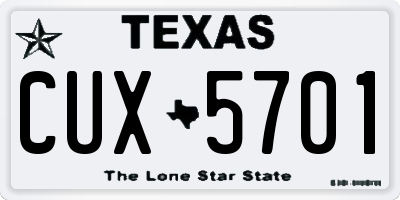 TX license plate CUX5701