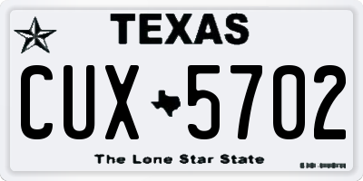 TX license plate CUX5702