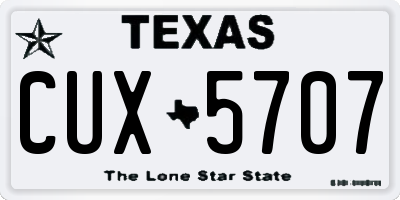 TX license plate CUX5707