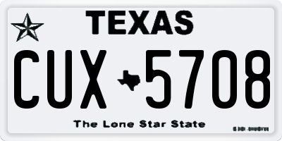 TX license plate CUX5708