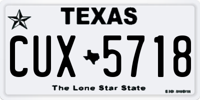 TX license plate CUX5718