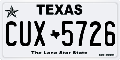 TX license plate CUX5726