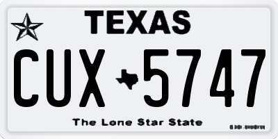 TX license plate CUX5747