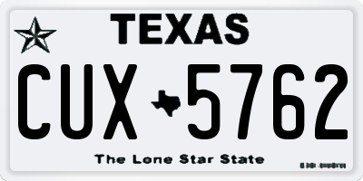 TX license plate CUX5762