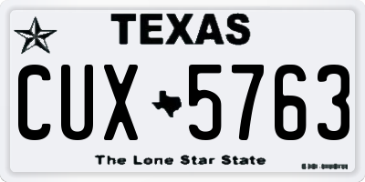 TX license plate CUX5763