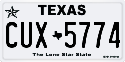 TX license plate CUX5774