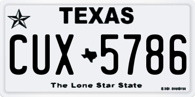 TX license plate CUX5786