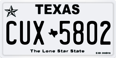 TX license plate CUX5802
