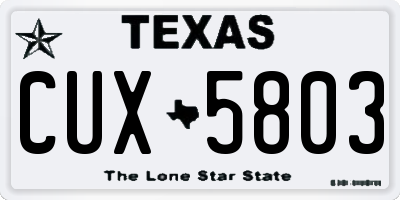 TX license plate CUX5803