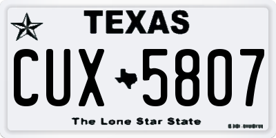 TX license plate CUX5807