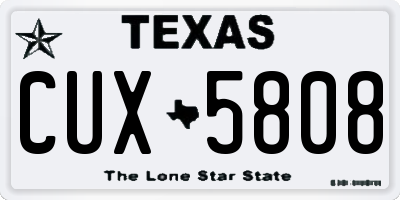 TX license plate CUX5808