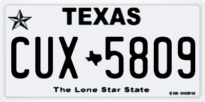 TX license plate CUX5809