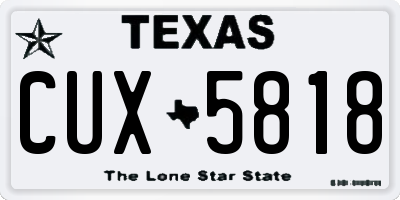 TX license plate CUX5818