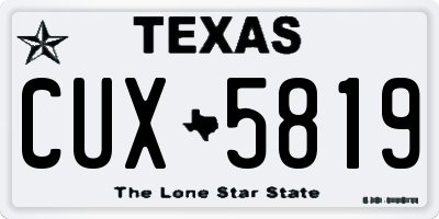 TX license plate CUX5819